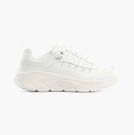 Skechers 150106/WSL D'LUX WALKER 2.0-GOLDEN STEP Womens Trainers White/Silver