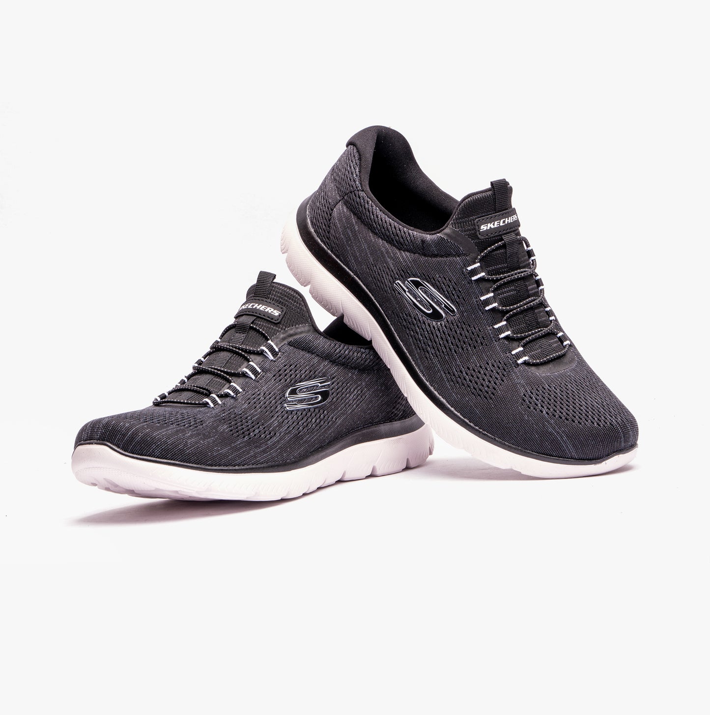 Skechers 150113/BKW SUMMITS-FUN FLARE Womens Shoes Black/White