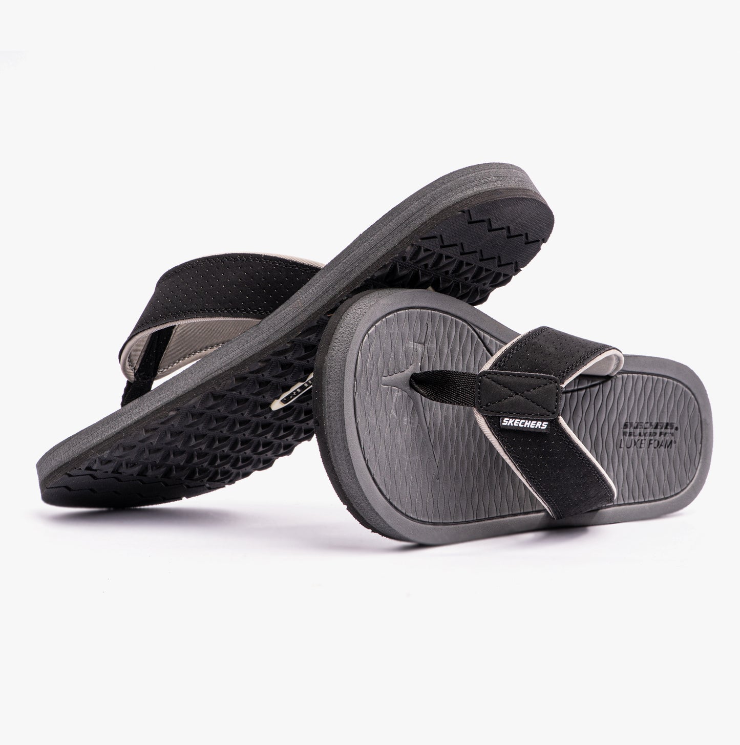 Skechers 205098/BLK TANTRIC - FRITZ Mens Toe Post Sandals Black