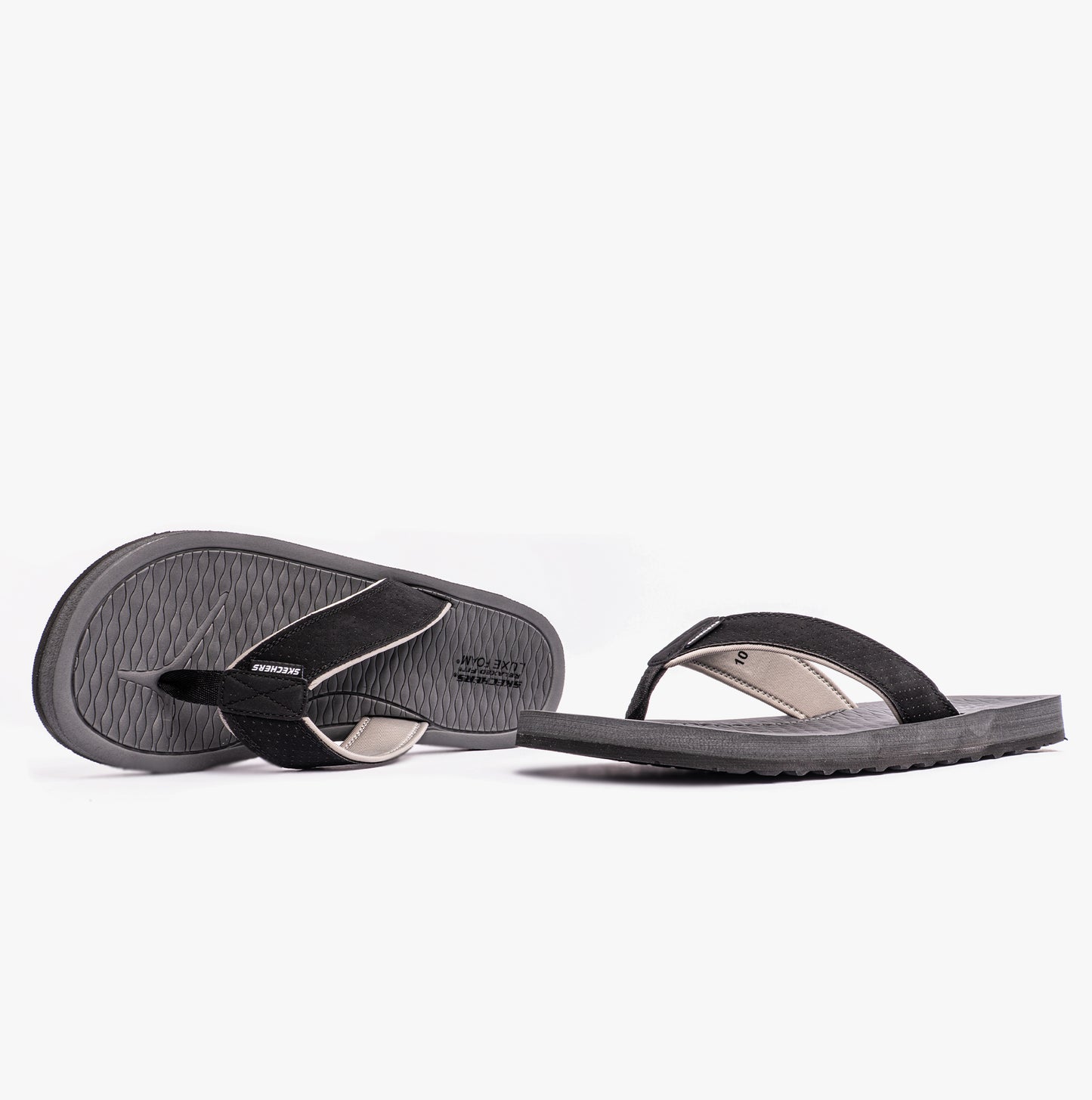 Skechers 205098/BLK TANTRIC - FRITZ Mens Toe Post Sandals Black