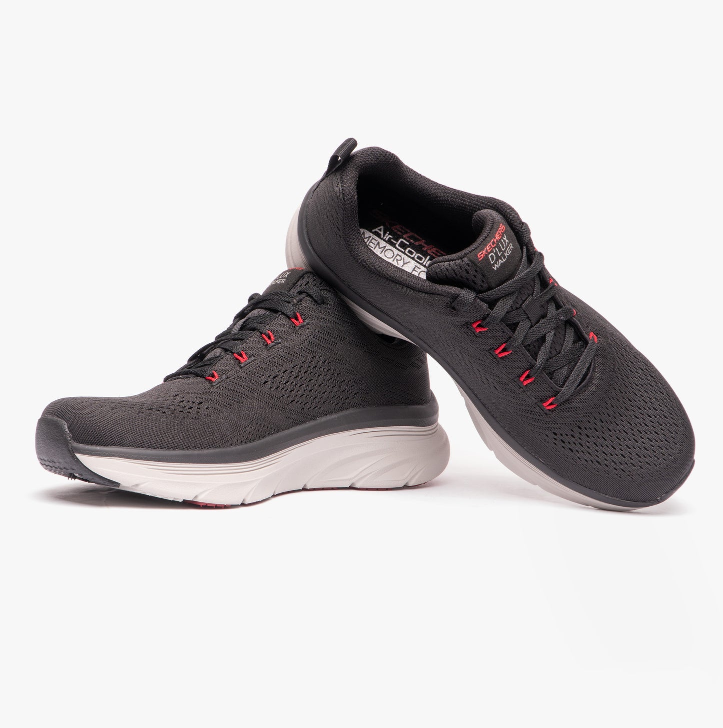 Skechers 232364/BKRD D'LUX WALKER - MEERNO Mens Trainers Black/Red