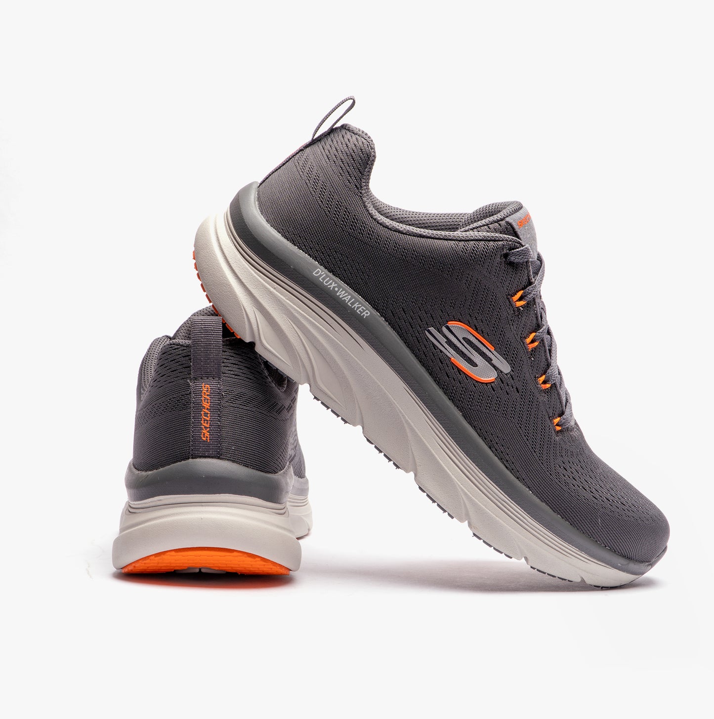 Skechers 232364/CCOR D'LUX WALKER - MEERNO Mens Trainers Charcoal/Orange