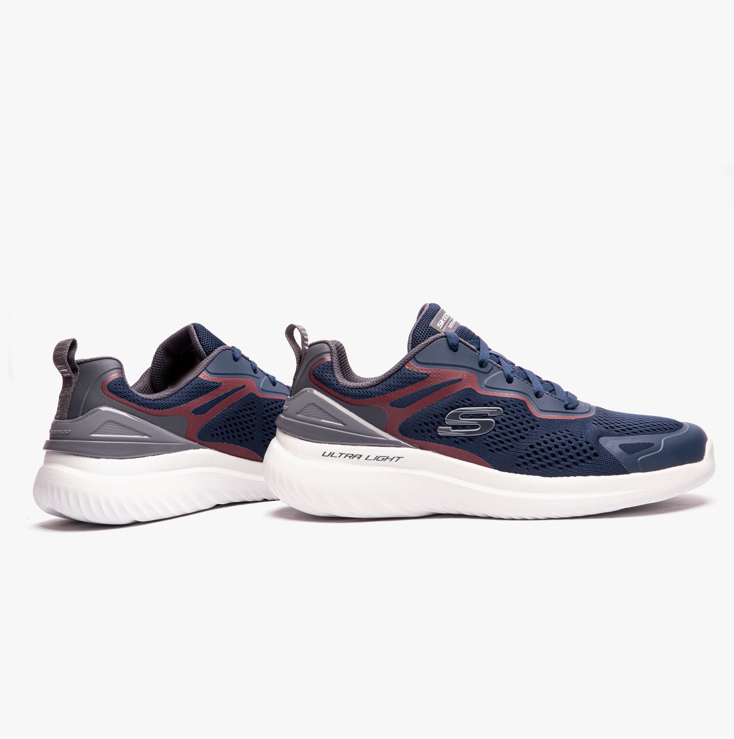 Skechers 232674/NVBU BOUNDER 2.0-ANDAL Mens Trainers Navy/Burgundy