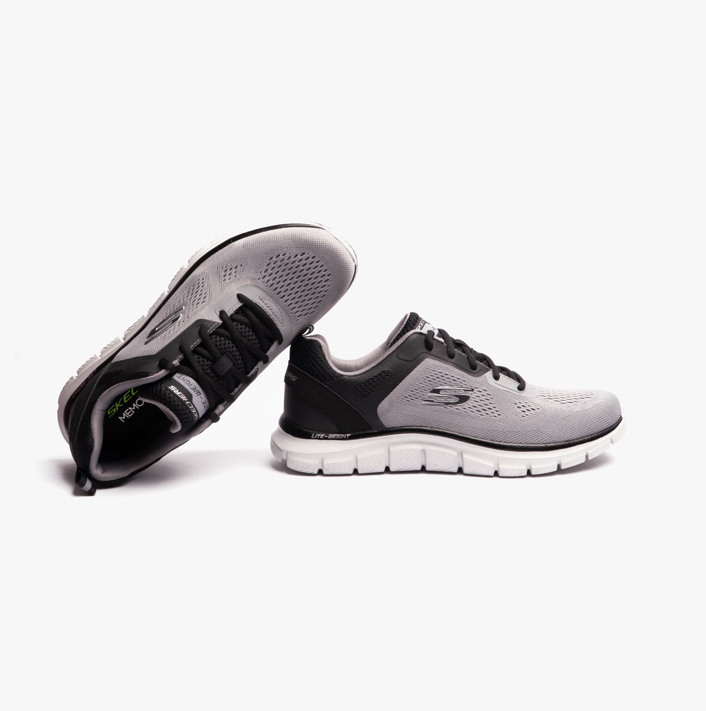 Skechers 232698/GYBK TRACK - BROADER Mens Trainers Gray/Black