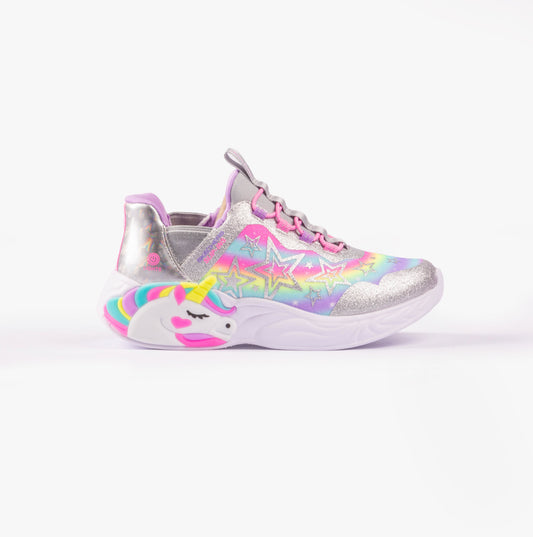 Skechers 302296L/SMLT UNICORN DREAMS - STARRY LITE Girls Trainers Silver Multi