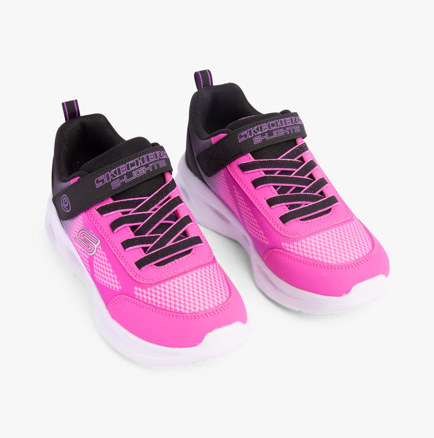 Skechers 303714L/BKHP SOLA GLOW - OMBRE DE Girls Trainers Black/Hotpink