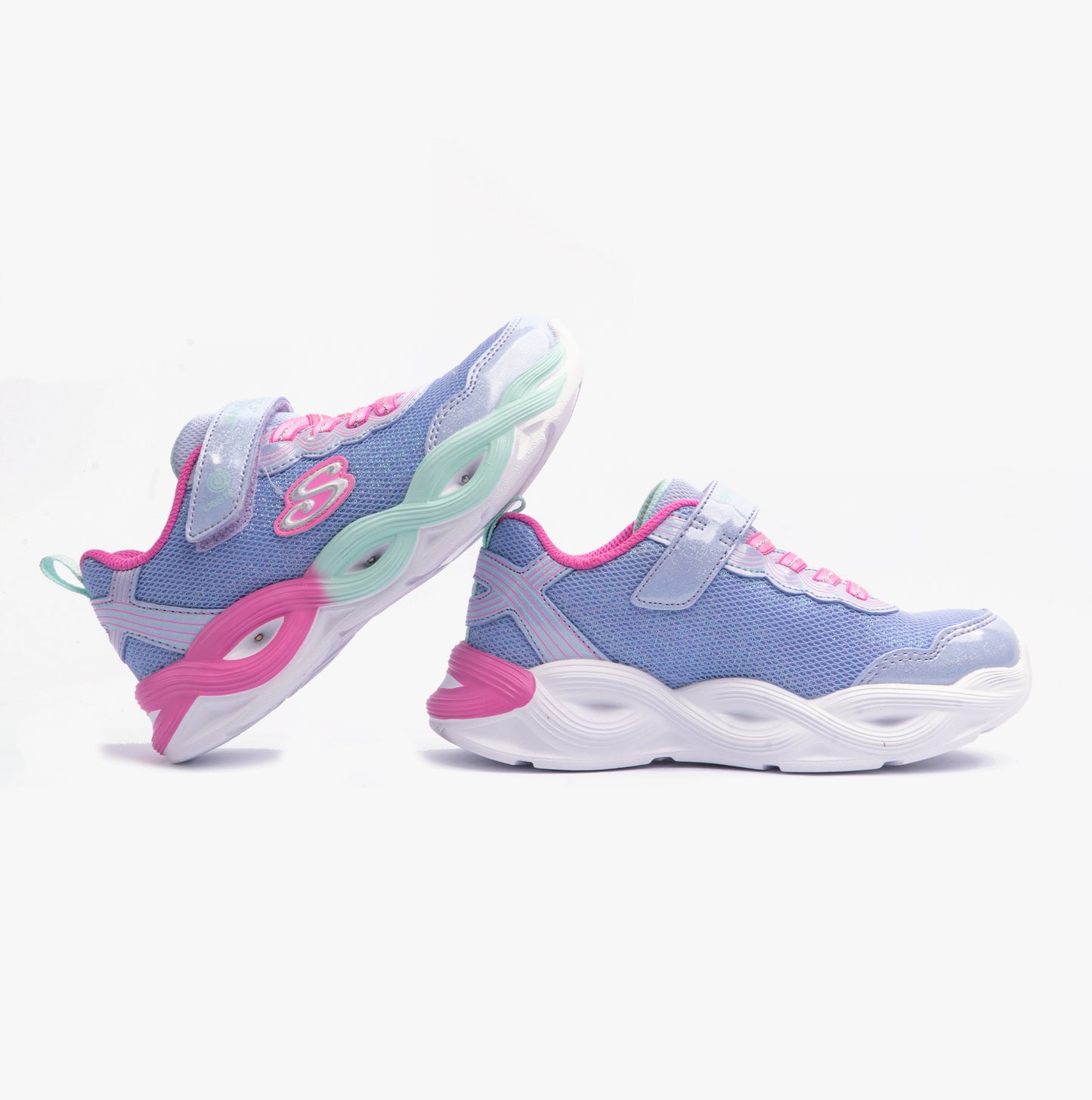 Skechers 303717L/PWMT S-LIGHTS: TWISTY GLOW Girls Trainers Periwinkle/Multi