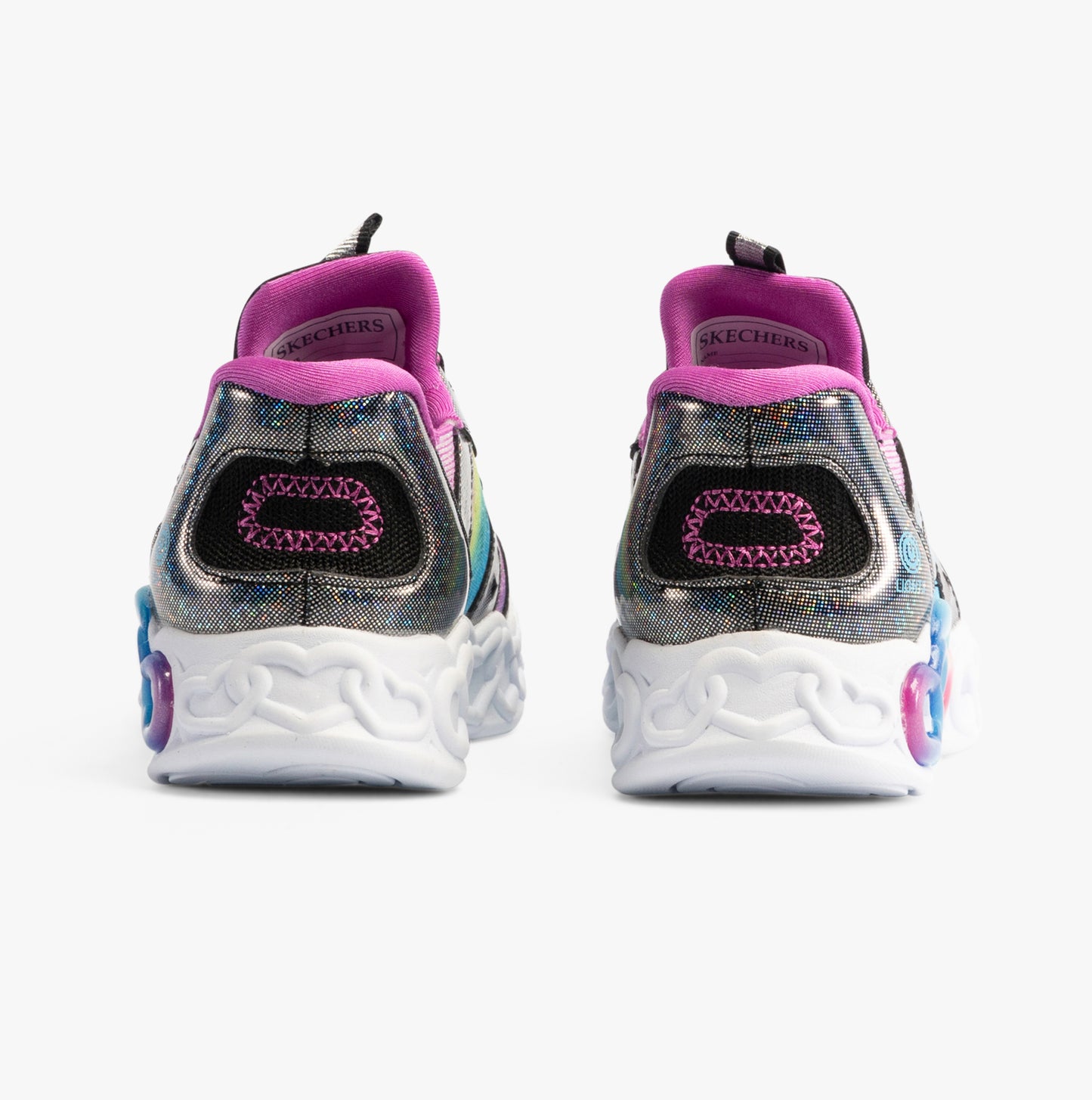 Skechers 303755L/BKMT INFINITE HEART LIGHTS - ETERN Girls Trainers Black/Multi