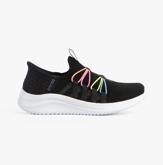 Skechers 303824L/BKMT ULTRA FLEX 3.0 - BUNGEE FUN Girls Trainers Black/Multi