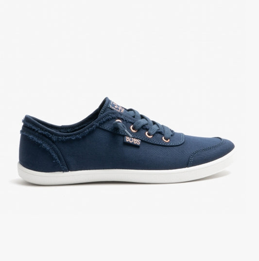 Skechers 33492/NVY BOBS B CUTE Womens Canvas Slip On Trainers Navy
