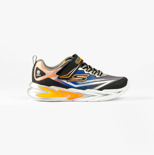 Skechers 400139N/BKSL S LIGHTS FLEX-GLOW ULTRA Boys Trainers Black/Silver