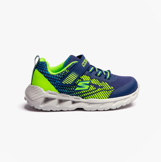 Skechers 401506N/NVLM MAGNA-LIGHTS-GRAX Boys Sport Navy/Lime