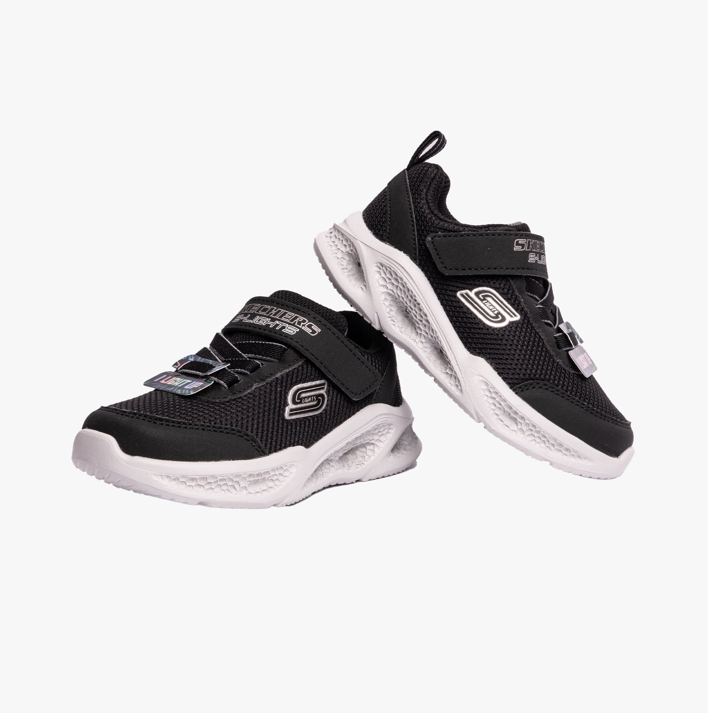 Skechers 401675N/BKGY METEOR-LIGHTS Boys Trainers Black/Gray
