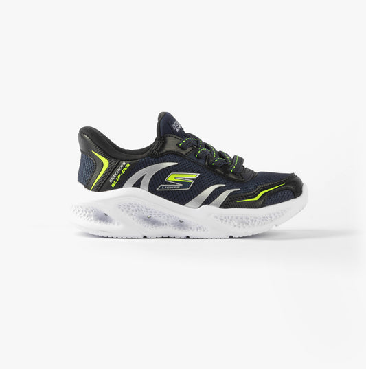 Skechers 403848L/NVBK METEOR-LIGHTS-BRISK-BEAMS Boys Trainers Navy/Black