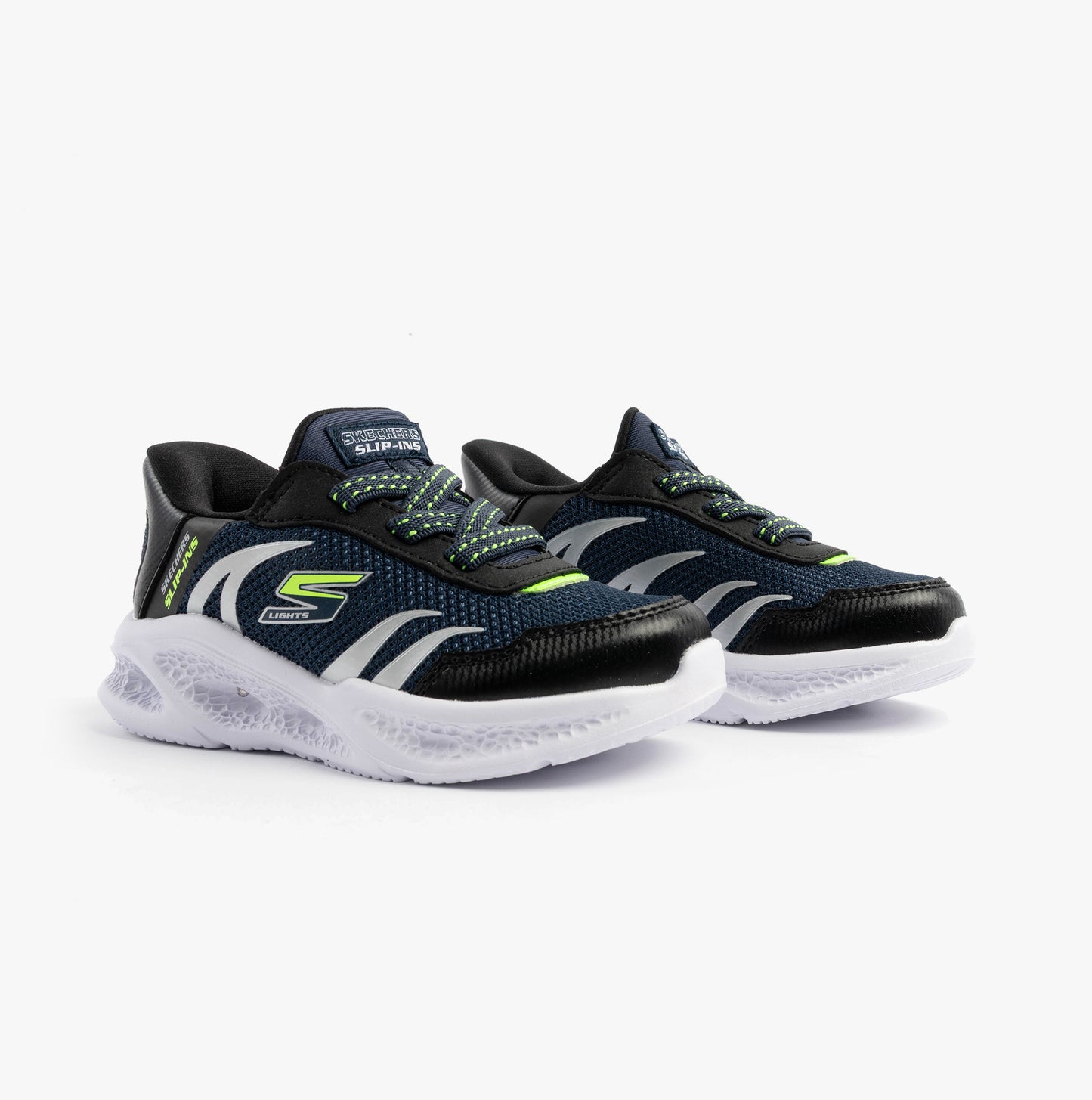 Skechers 403848N/NVBK METEOR-LIGHTS-BRISK-BEAMS Boys Trainers Navy/Black