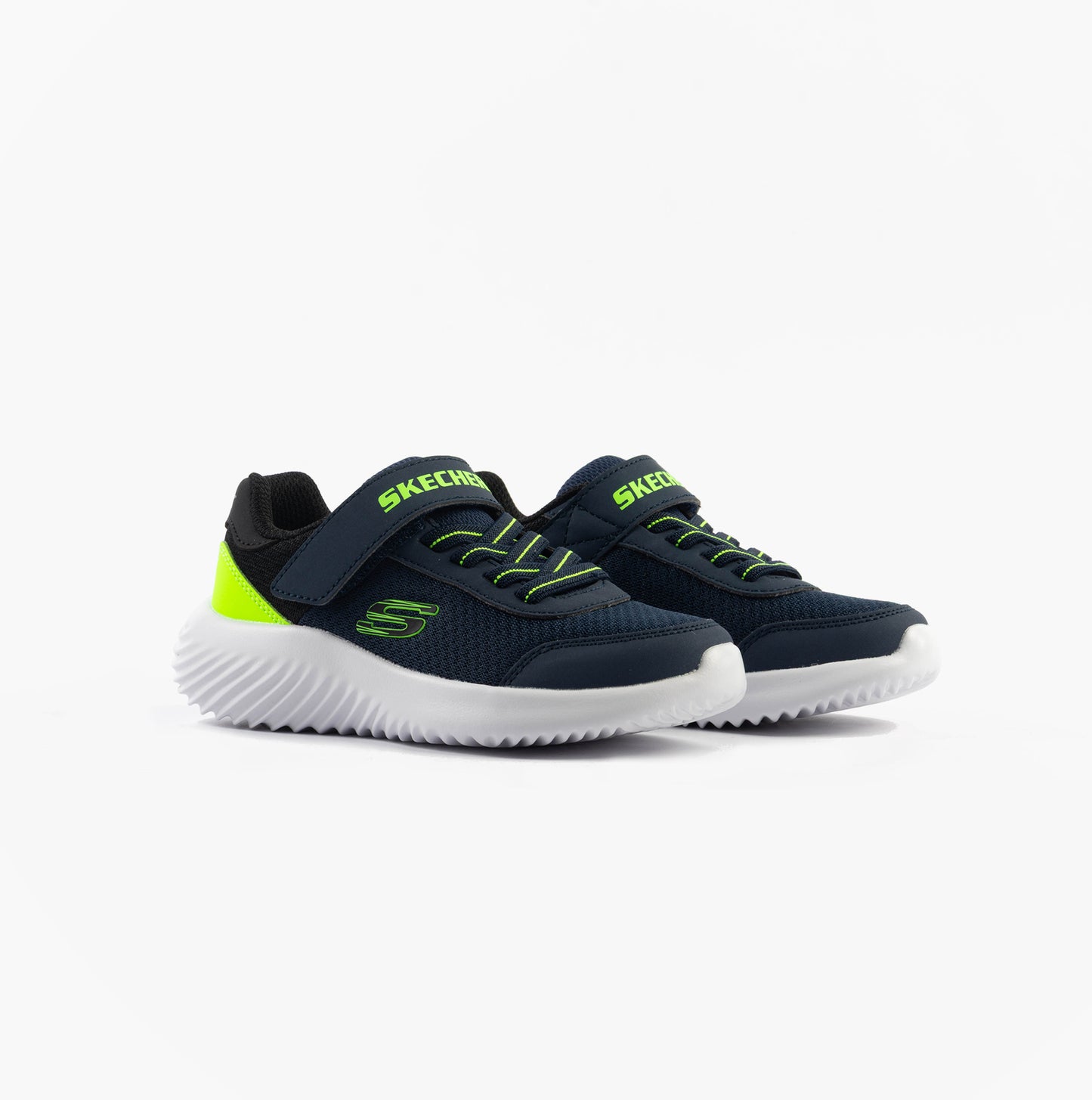 Skechers 403908L/NVLM BOUNDER - TREKZIC Boys Trainers Navy/Lime