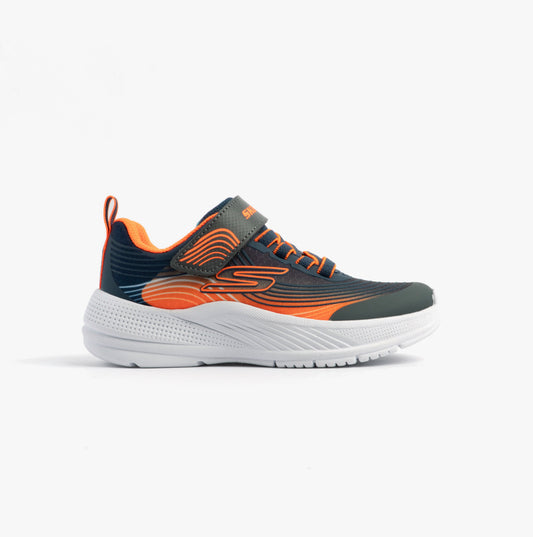 Skechers 403926L/NVOR MICROSPEC ADVANCE Boys Trainers Navy/Orange