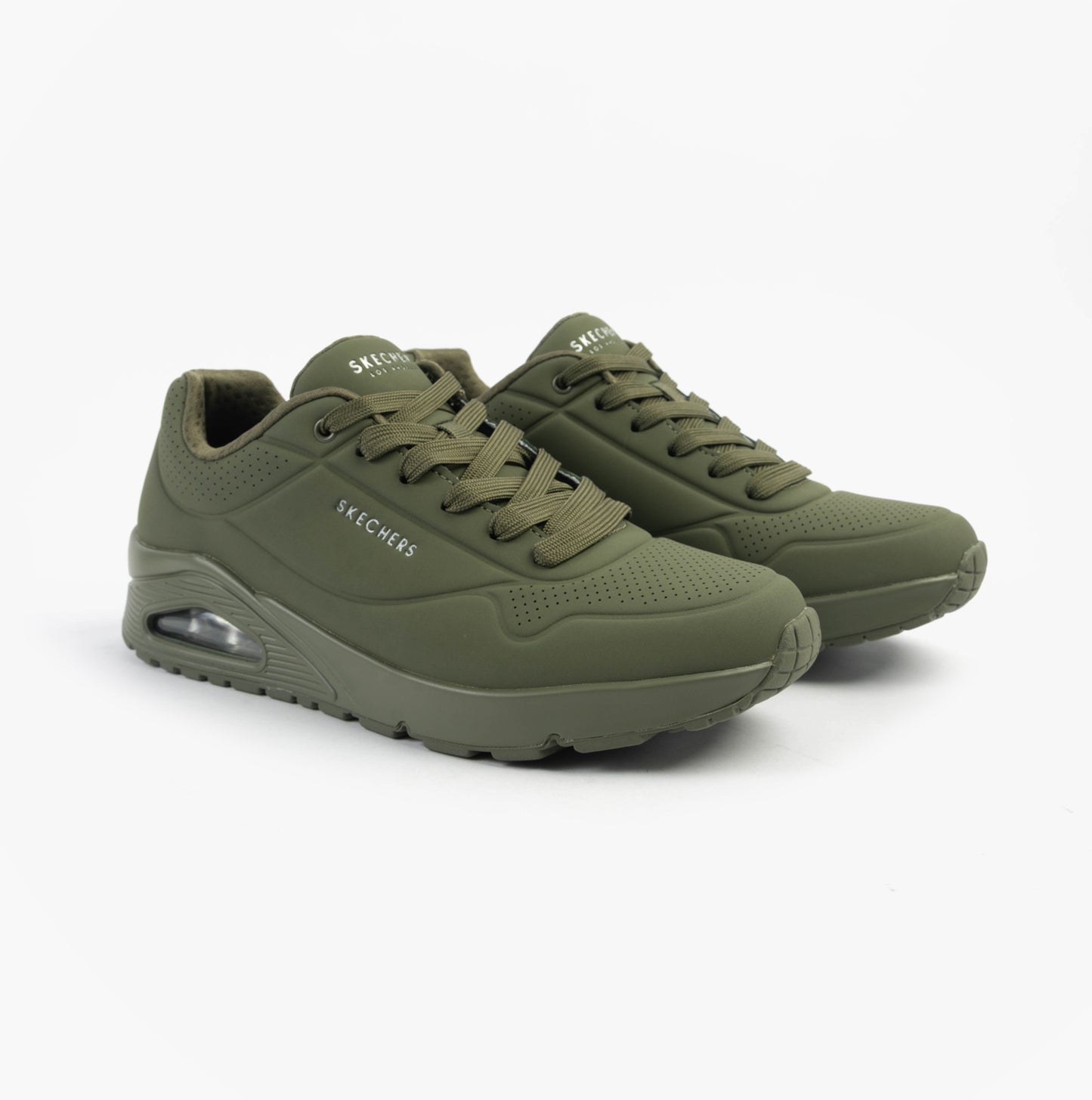 Skechers 52458/DKGR UNO - STAND ON AIR Mens Trainers Dark Green