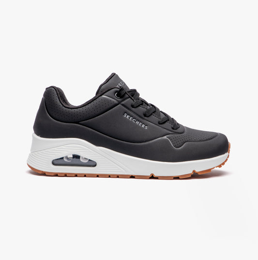 Skechers 73690/BLK UNO Womens Lace-Up Trainers Black