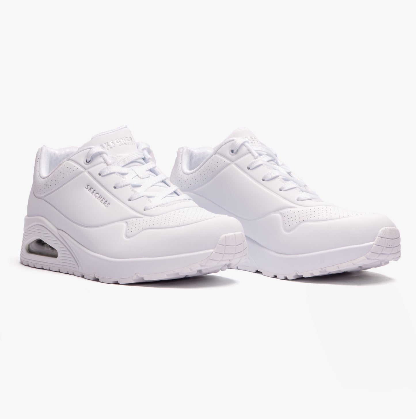 Skechers 73690/W UNO Womens Lace-Up Trainers White