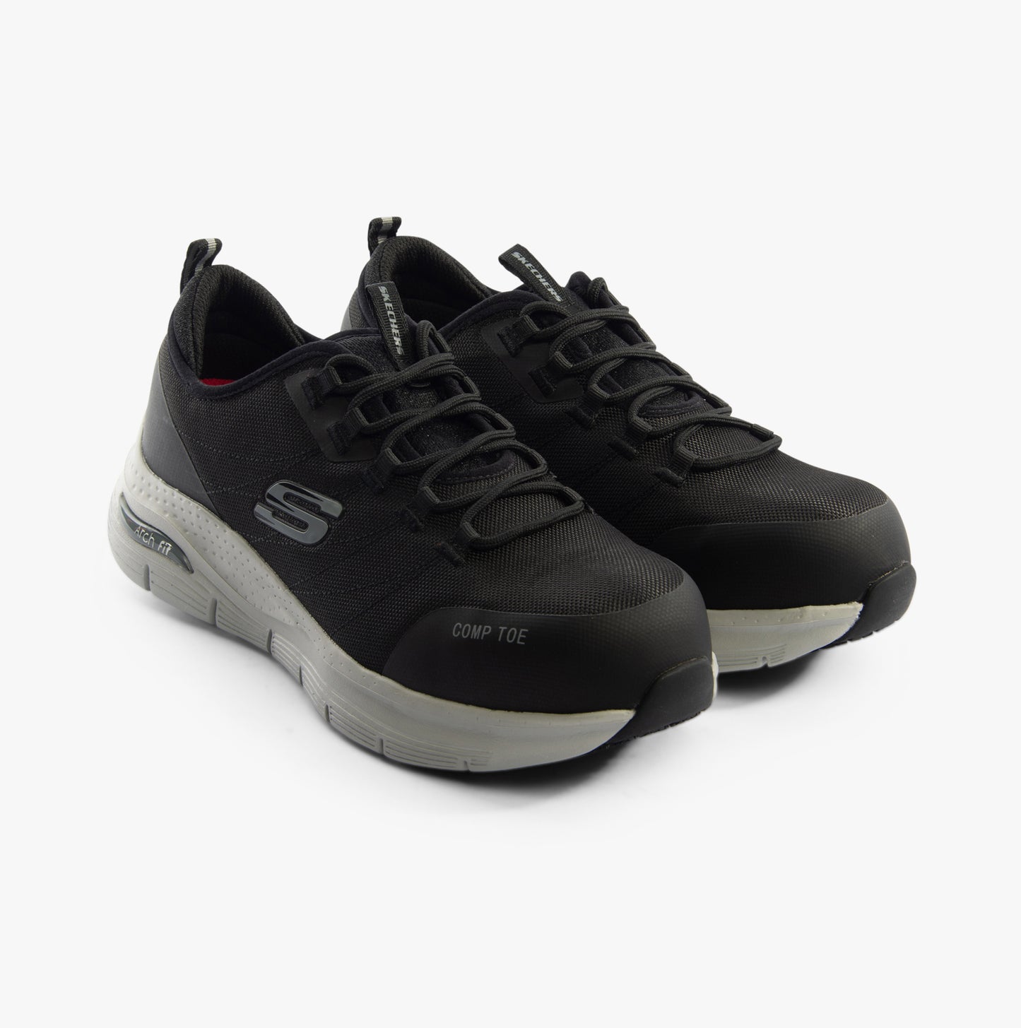 Skechers Work 108075EC ARCH FIT SR - EBINAL Womens Safety Trainers Black/Grey