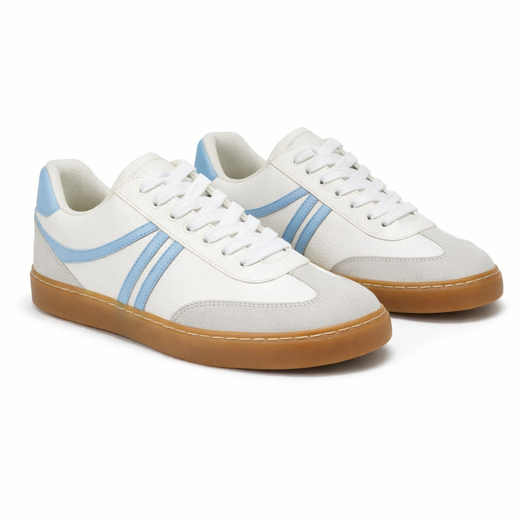Cipriata REDA Womens Casual Trainers White Grain/Sky Blue