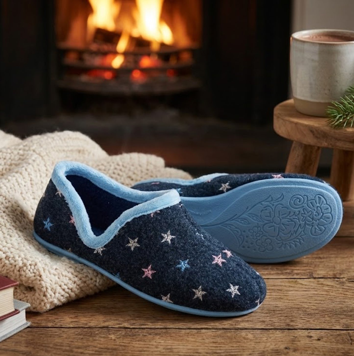 Sleepers ARIA Womens Full Slippers Slippers Navy Blue