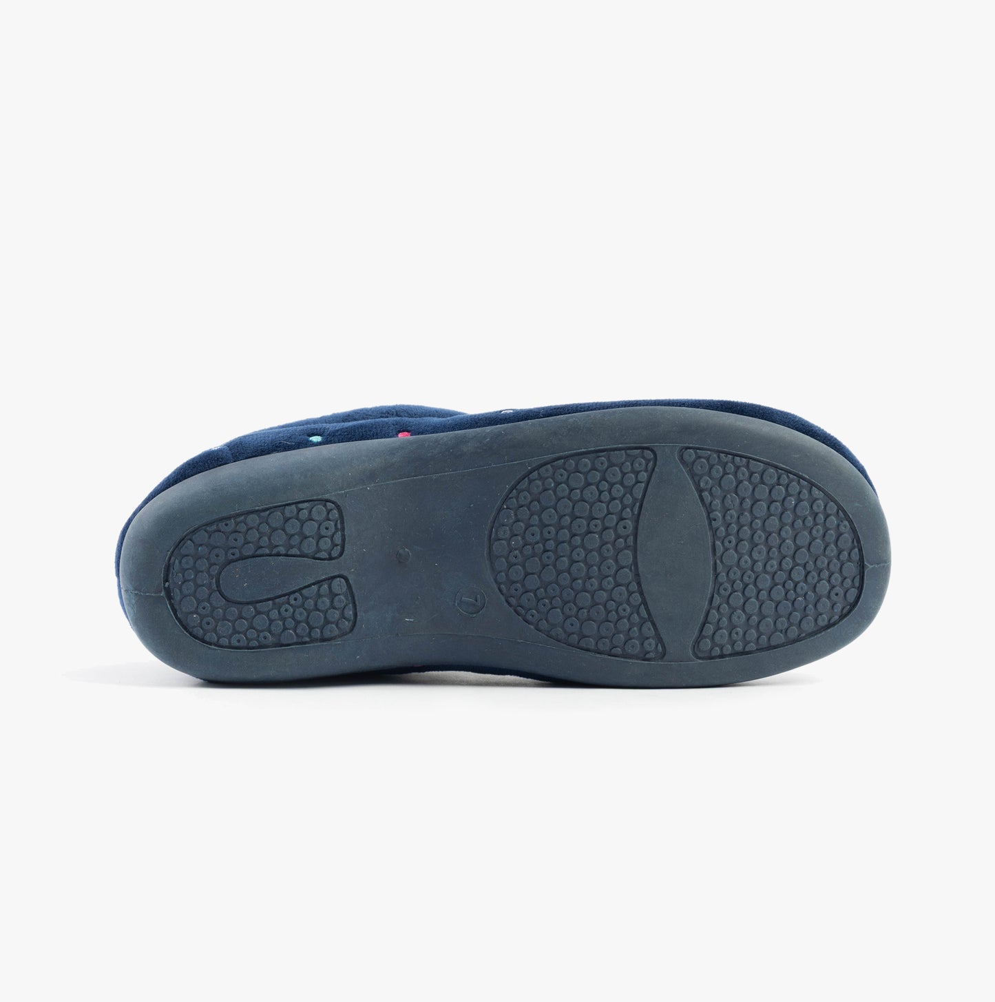 Sleepers SOPHIE Womens Textile Polka Dot Full Slippers Navy