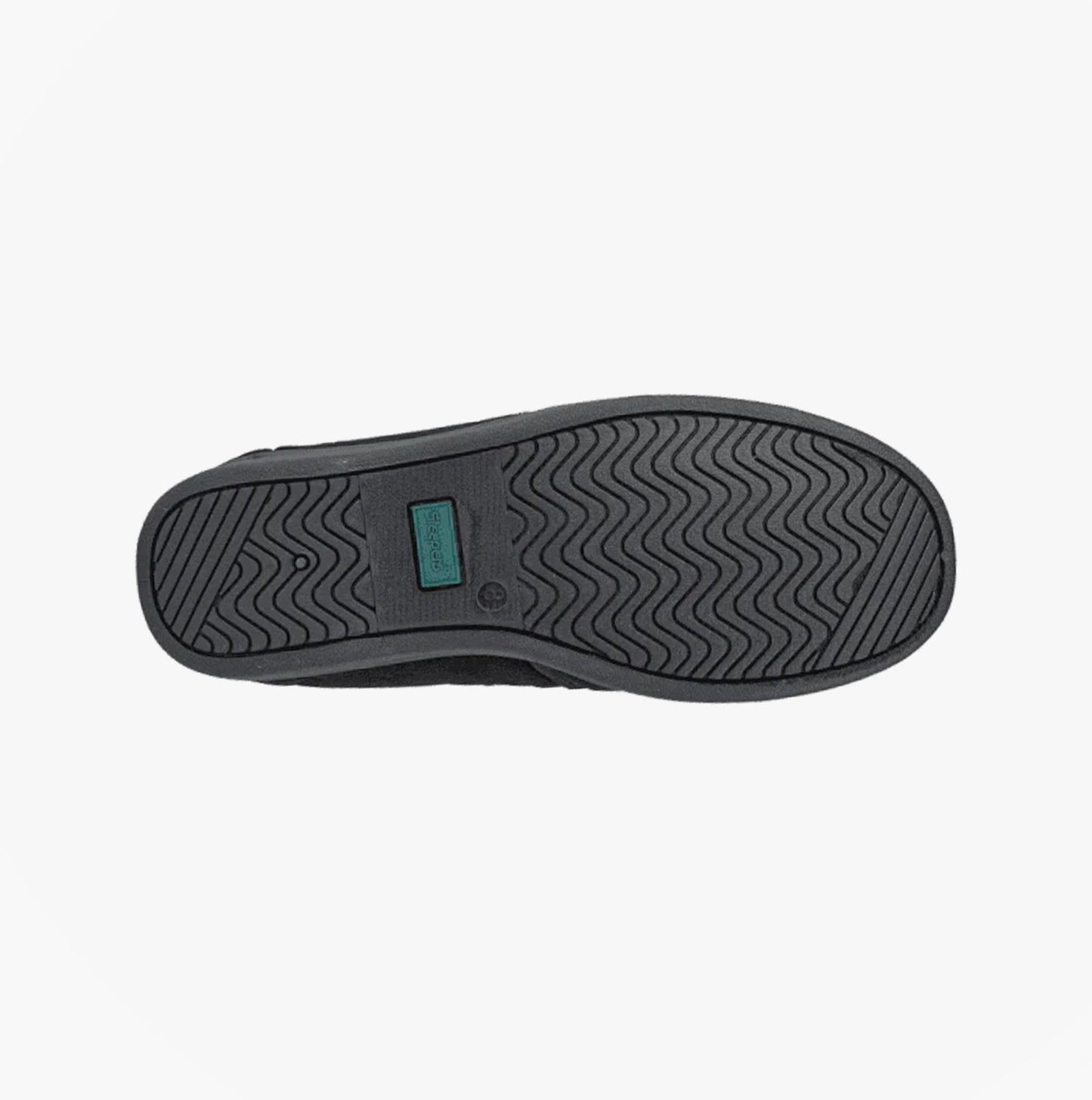 Sleepers WILSON Mens Twin Gusset Slipper Black Plush Velour