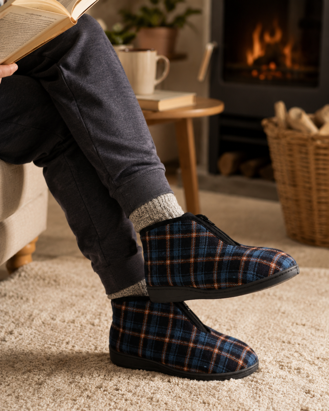 Sleepers ALFRED Mens Slipper Boots Blue