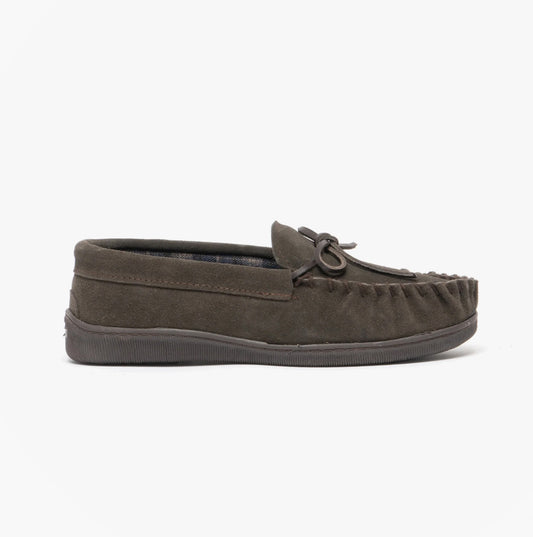 Sleepers ADIE Mens Moccasin Slippers Brown