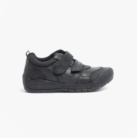 Start-Rite STRIKE Boys Leather Touch Fasten School Shoes Black