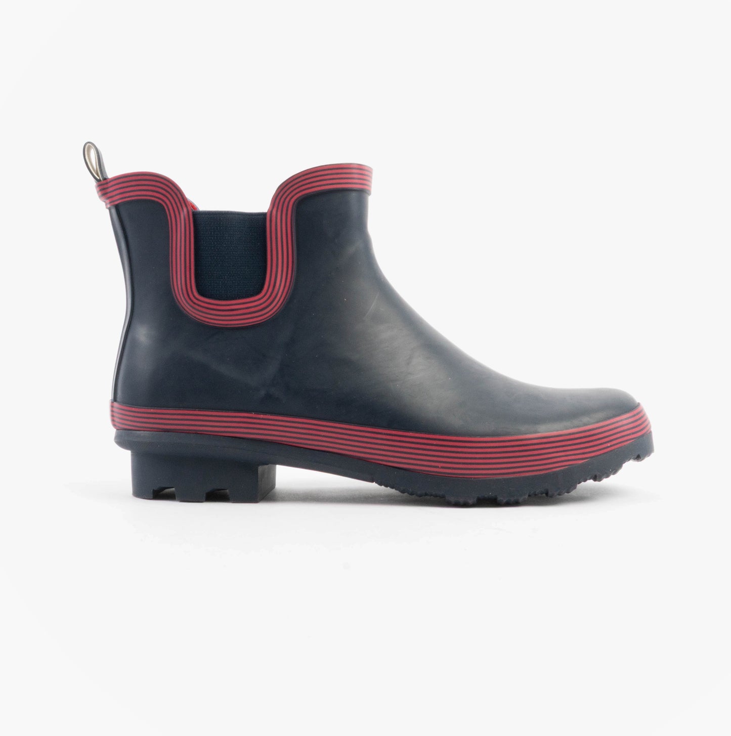 Stormwells W407C Womens Rubber Ankle Wellington Boots Navy/Red