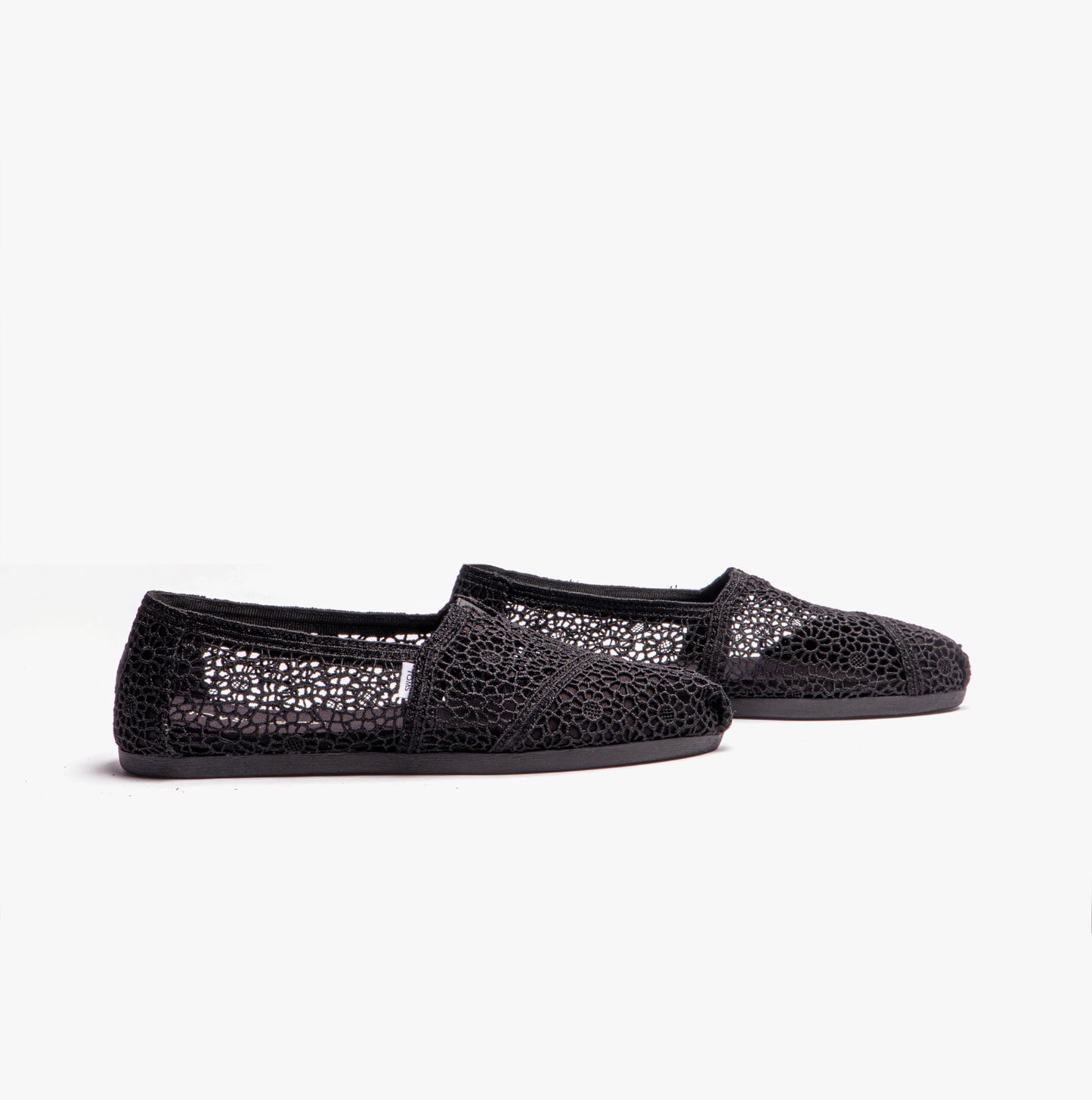 ALPARGATA Womens Crochet Espadrille Black