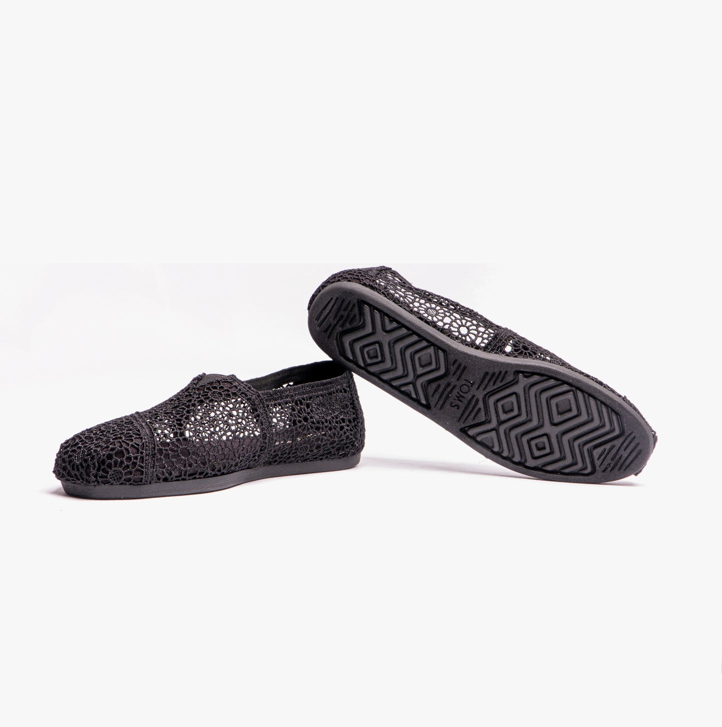 ALPARGATA Womens Crochet Espadrille Black