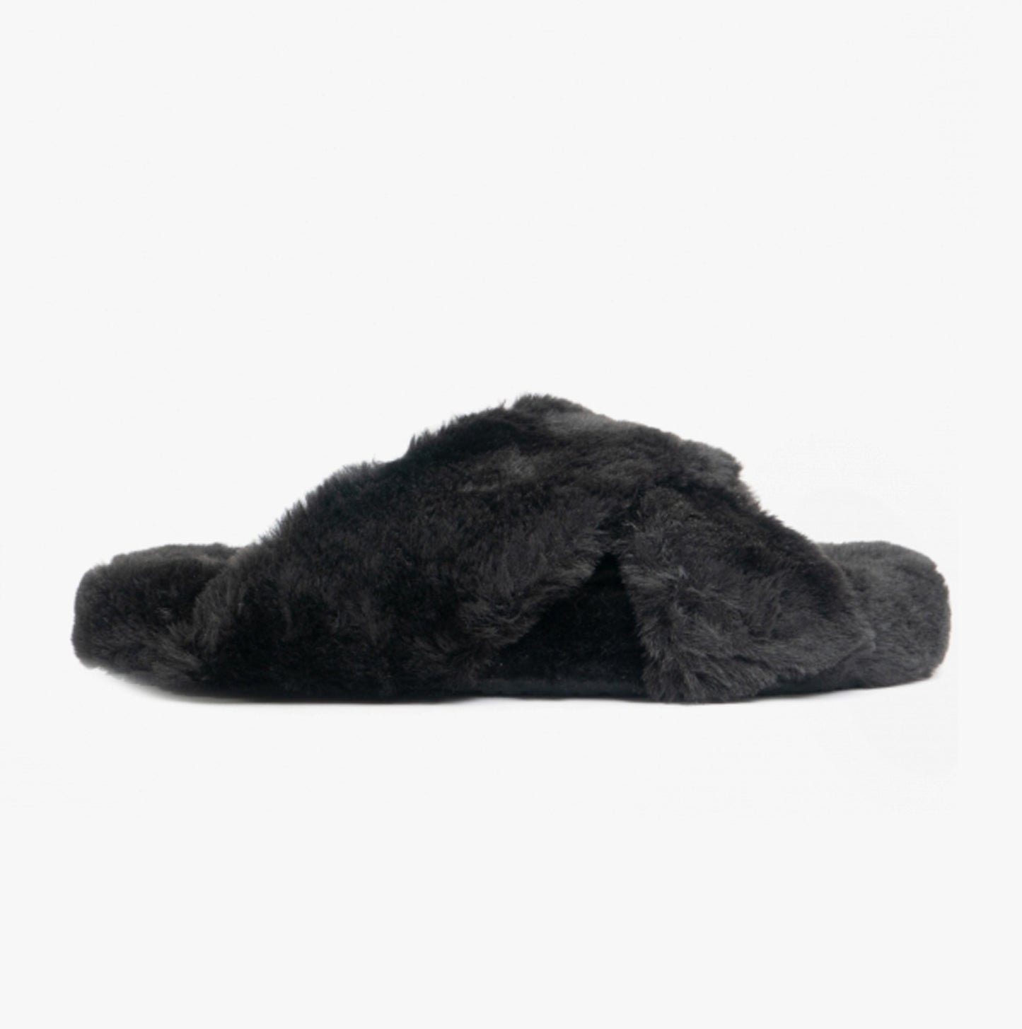 SUSIE Womens Faux Fur Mule Slippers Black