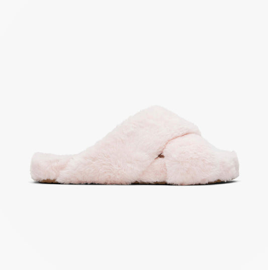 SUSIE Womens Faux Fur Mule Slippers Pink