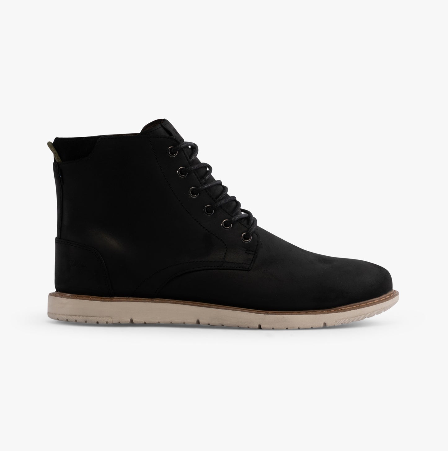 HILLSIDE Mens Water-Resistant Leather Boots Black