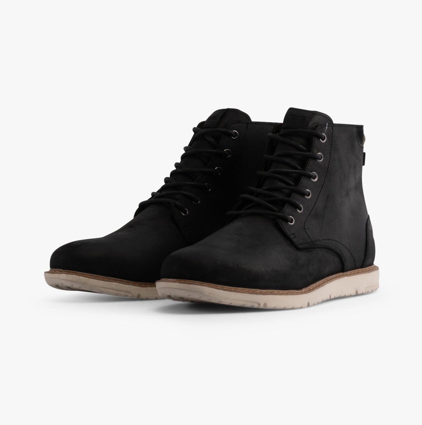 HILLSIDE Mens Water-Resistant Leather Boots Black