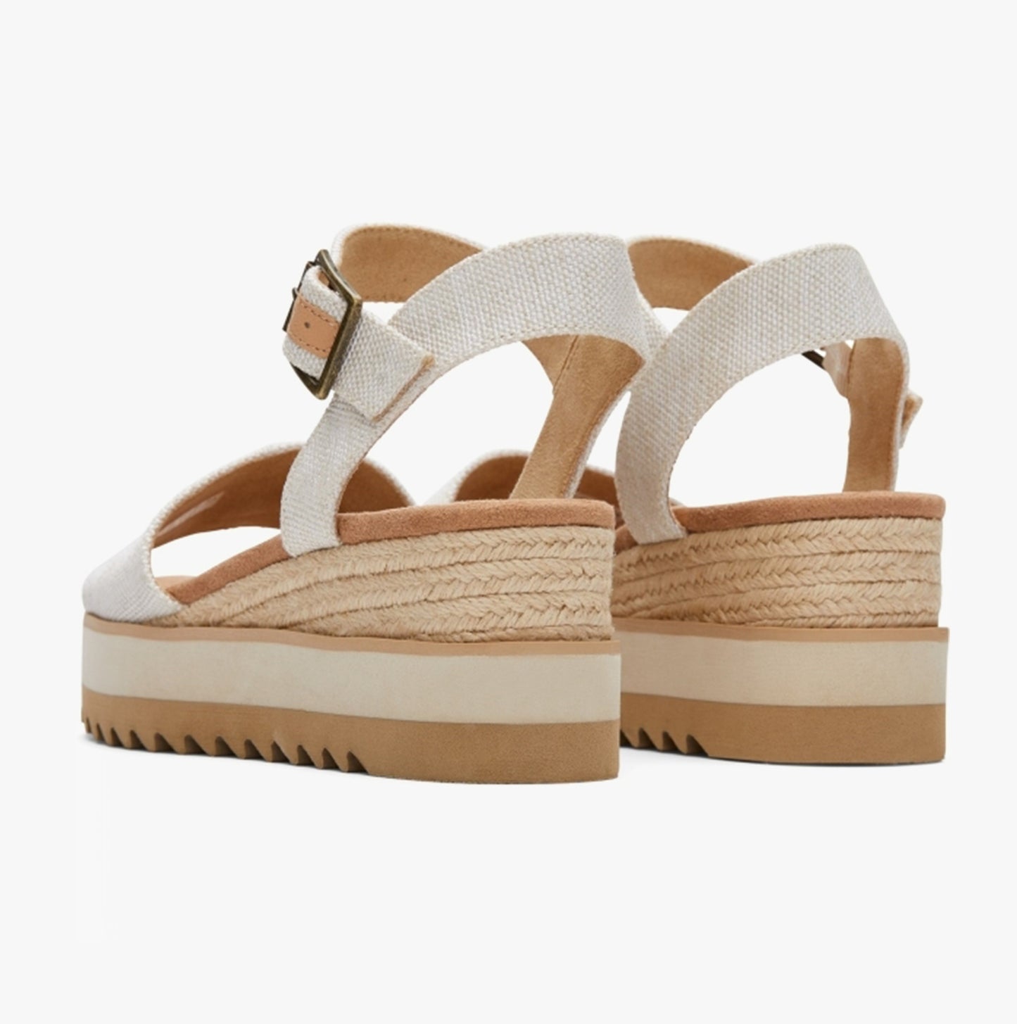 DIANA Womens Canvas Wedge Sandals Natural