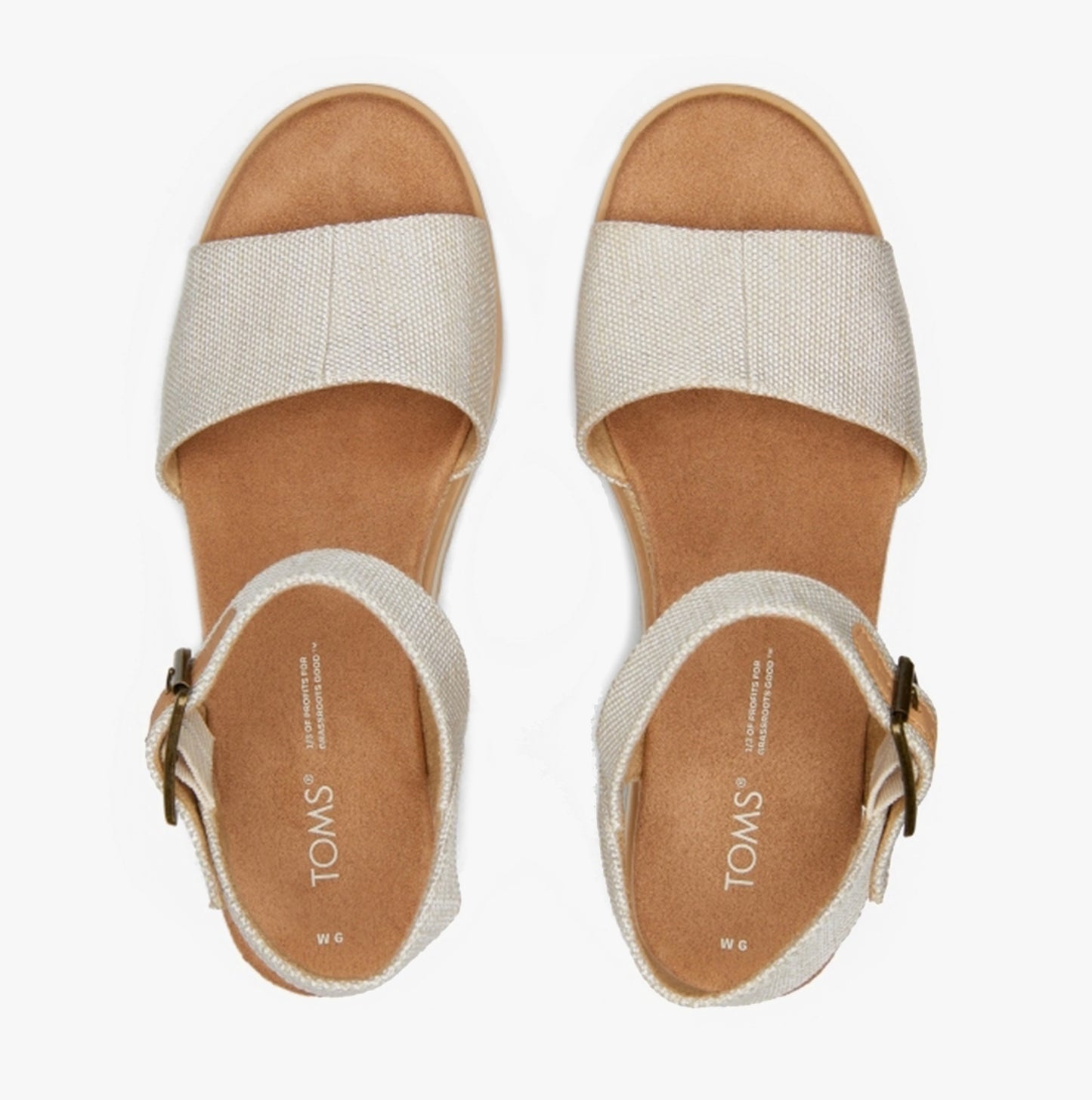 DIANA Womens Canvas Wedge Sandals Natural
