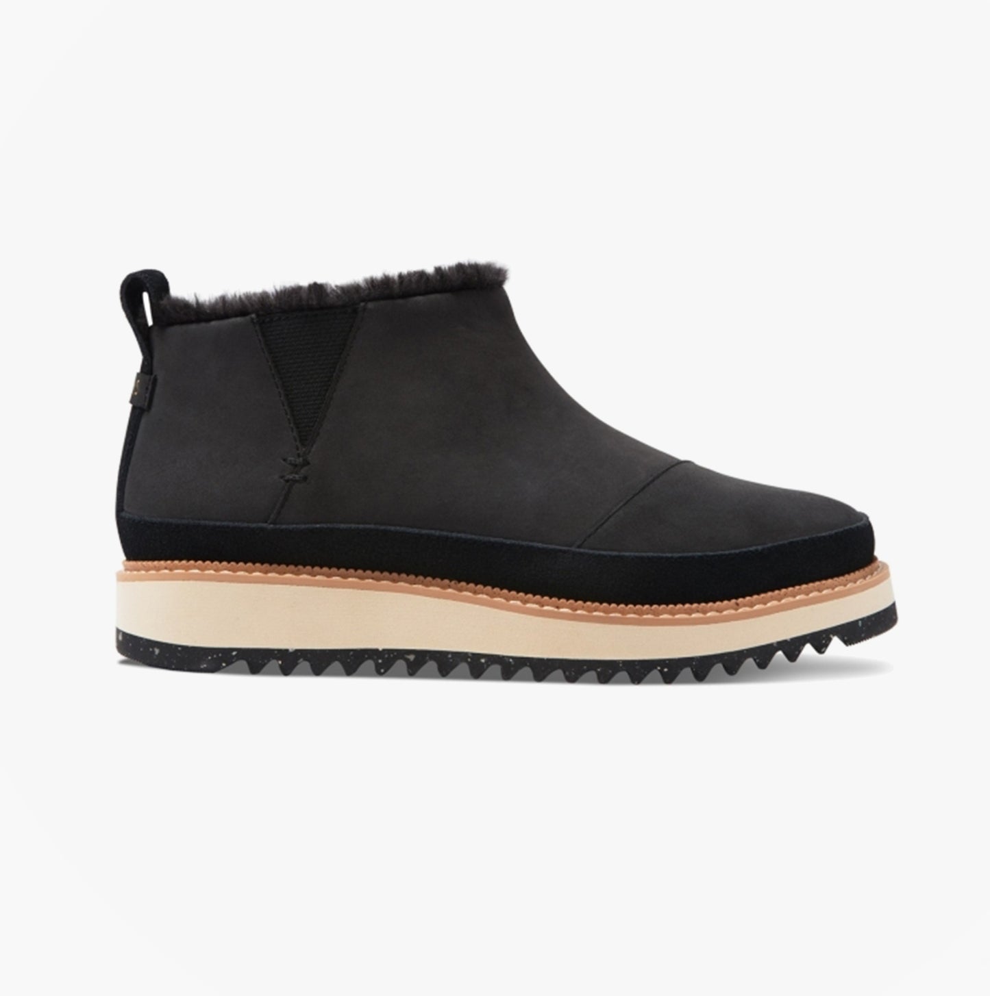 MARLO Womens Suede Sawtooth Sole Boots Black