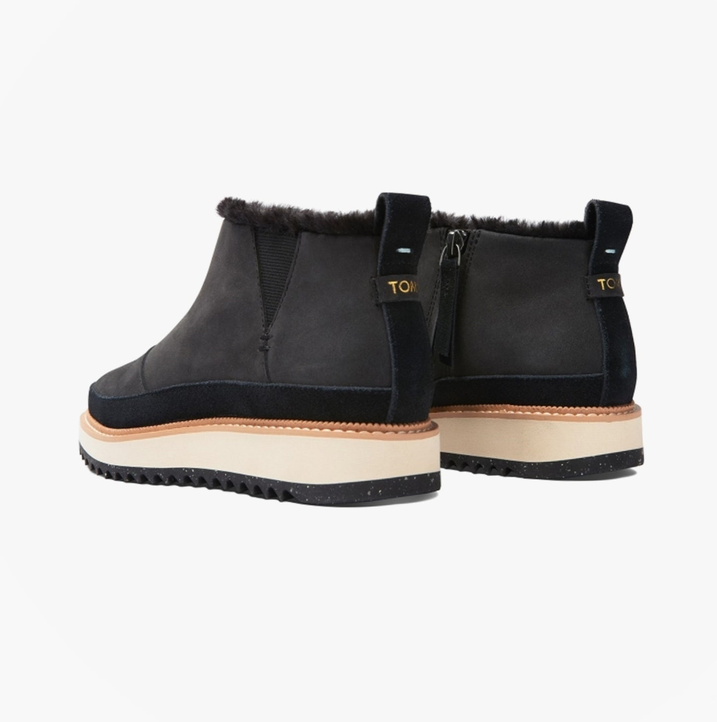 MARLO Womens Suede Sawtooth Sole Boots Black