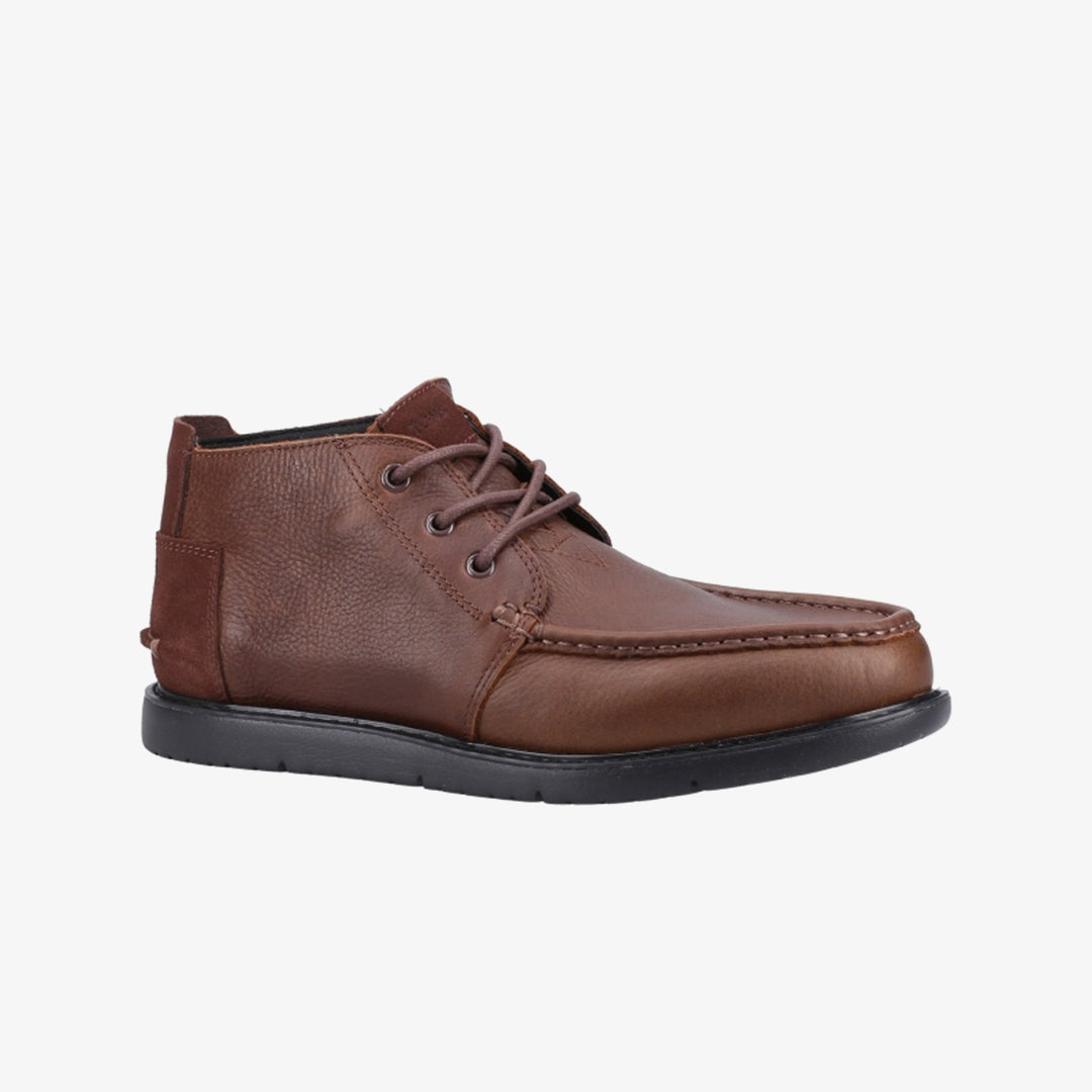 NAVI Mens Leather Chukka Boots Brown