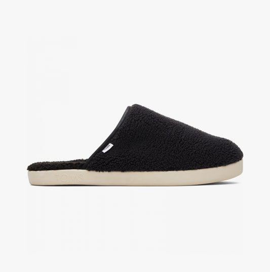 HARBOR FELT Mens Mule Slippers Black/White