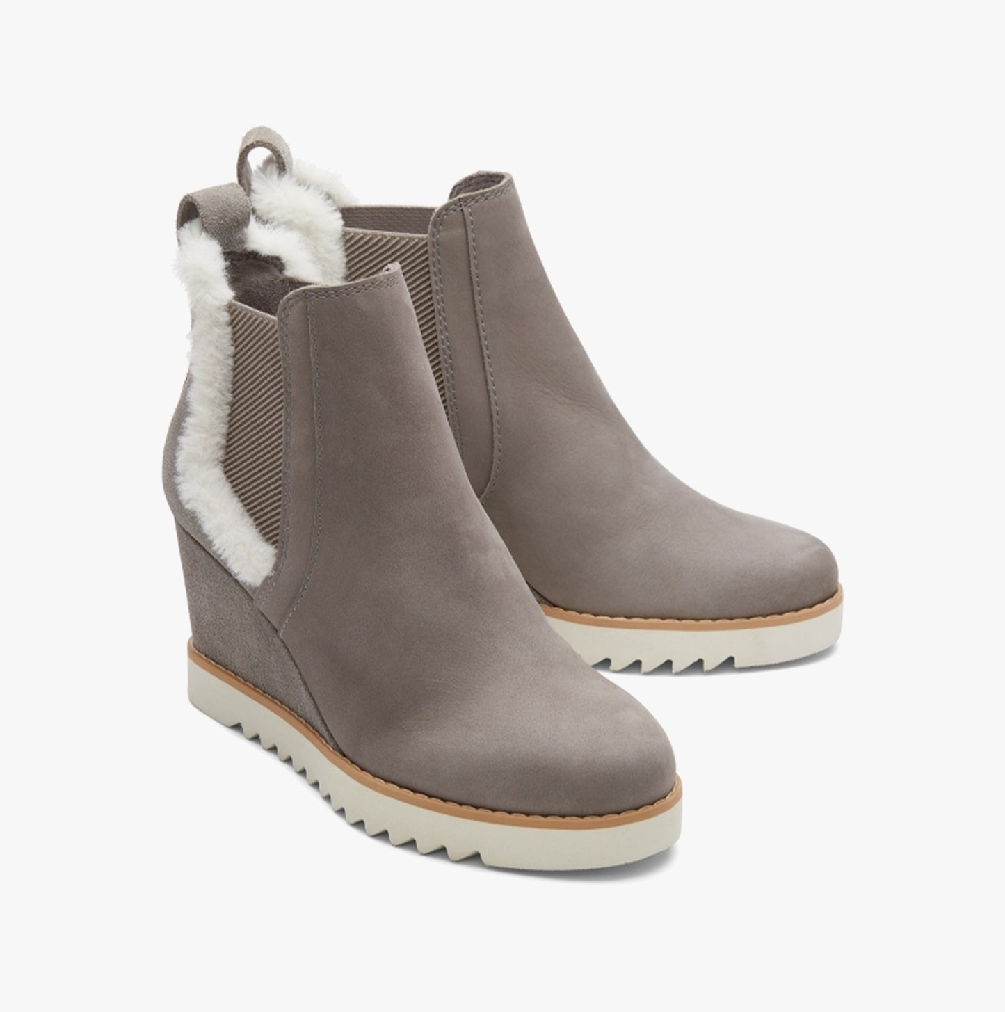 MADDIE Womens Slip-On Wedge Boots Grey