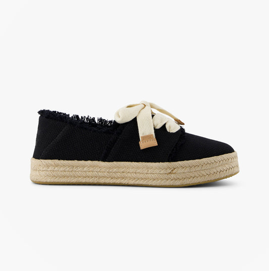 TOMS CAROLINA LACE UP Womens Espadrille Shoes Black
