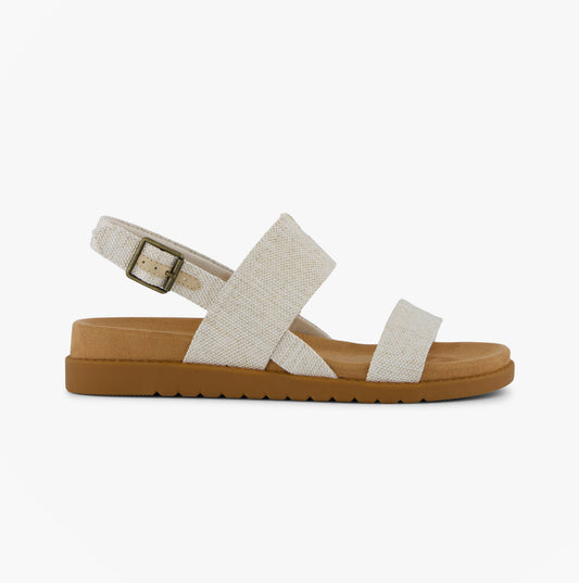 TOMS MARIN Womens Cross Strap Sandals Natural