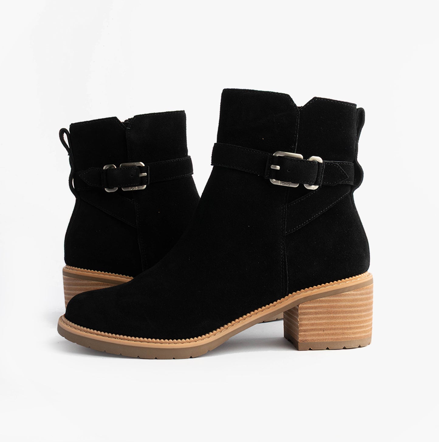HAILEY BUCKLE Womens Ankle Boots Black