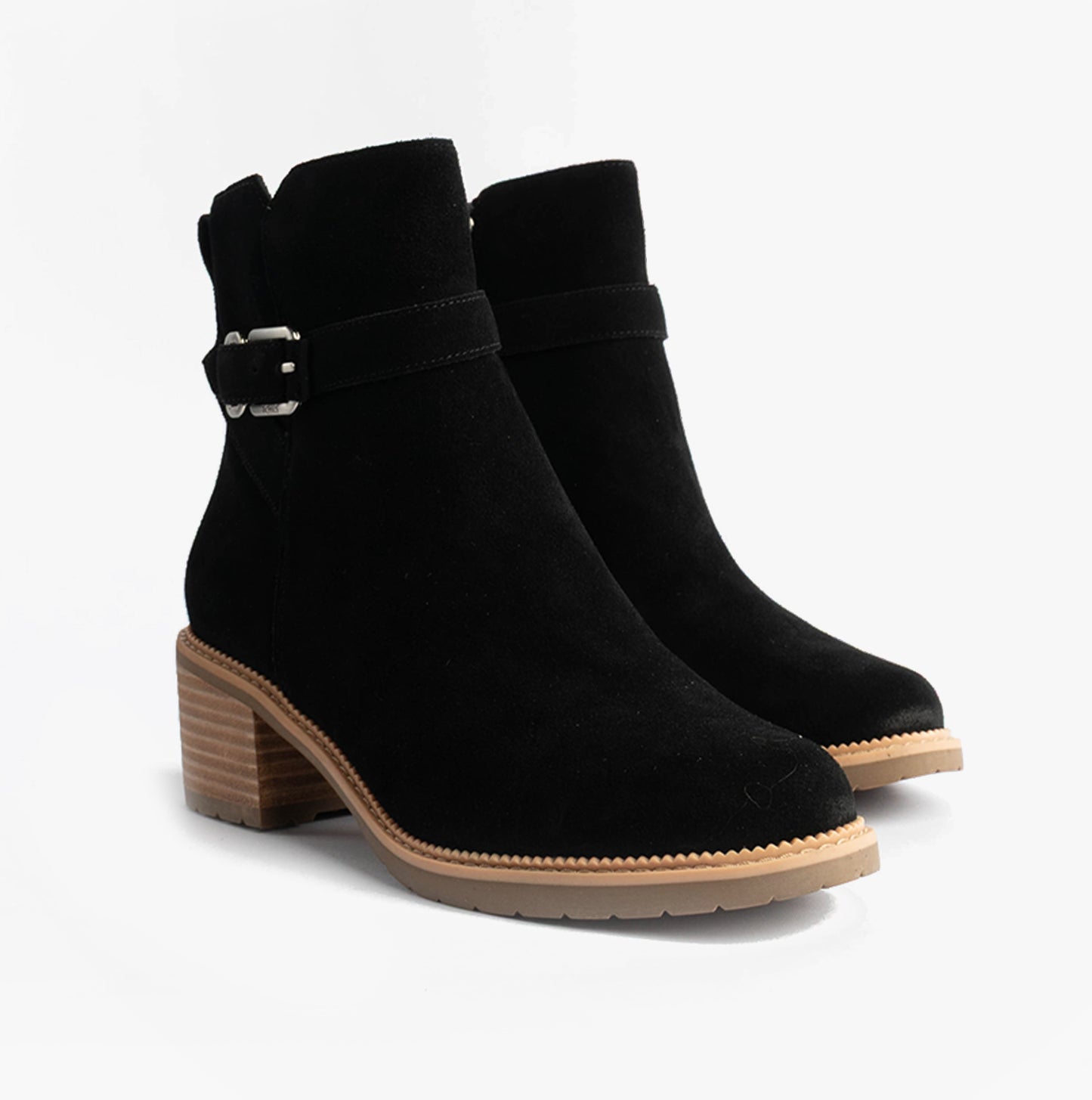 HAILEY BUCKLE Womens Ankle Boots Black